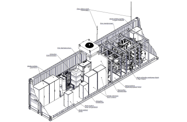Контейнер для электролизной установки генерации водорода высокого давления – чертеж из проектной документации 3 из 5