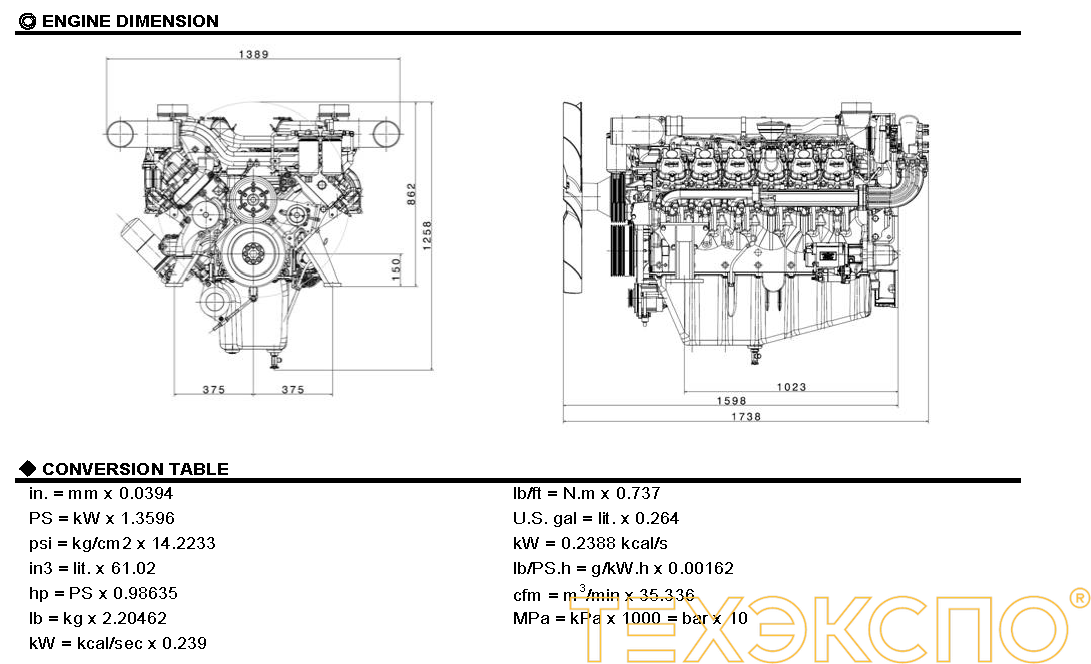 Doosan DP222CB - 790 кВт купить в Санкт-Петербурге | Двигатель в Техэкспо