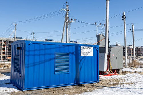 ДГУ 350 кВт в контейнере для строительного городка в Амурской области