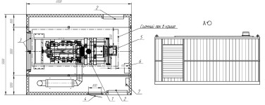 Проектирование и производство ДГУ 1МВт для МФК «Прокшино» в Москве (застройщик А101) – чертеж из проектной документации 1 из 4