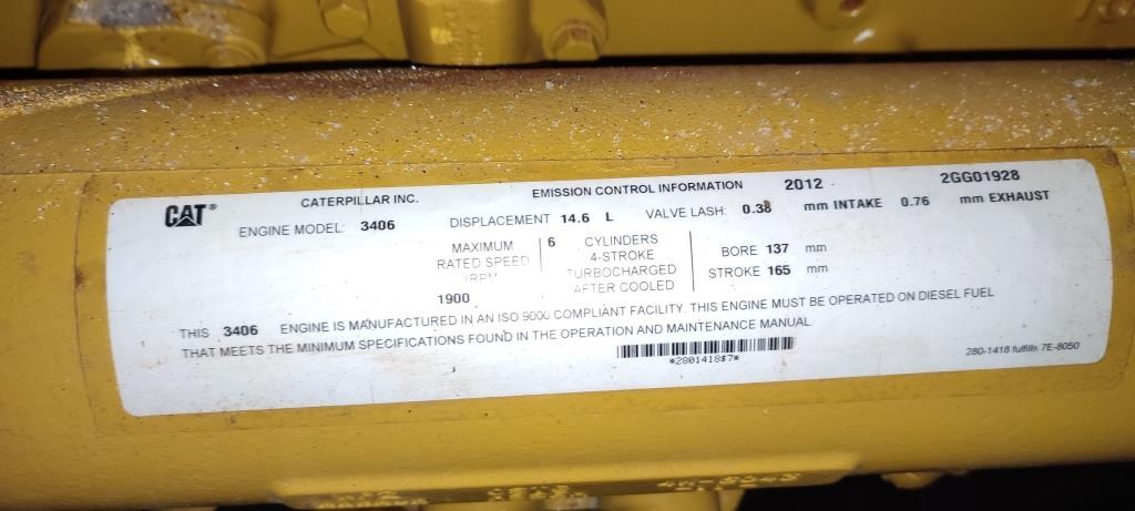 Caterpillar CAT 3406 - 2013г, новая, на консервации, склад ЯНАО - ДЭС 291 кВт  за 4&nbsp;300&nbsp;000 рублей | Дизельная электростанция в Техэкспо