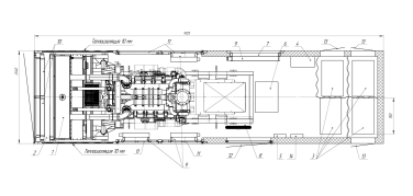 ДЭС 1200 кВт Mitsubishi с резервуаром 4500 л для Боткинской больницы в Москве – чертеж из проектной документации 1 из 8