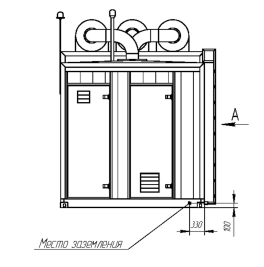 Два контейнера 13м на шасси длиной 14 м для ДЭС 4 МВт на АЭС «Руппур» – чертеж из проектной документации 6 из 10