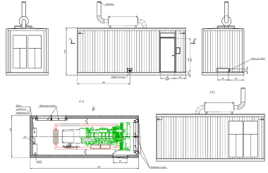 Контейнер для ДГУ Cummins 640 кВт для погрузочного крана в Мурманске – фото 6 из 10