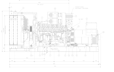 ДЭС 1200 кВт Mitsubishi с резервуаром 4500 л для Боткинской больницы в Москве – чертеж из проектной документации 8 из 8
