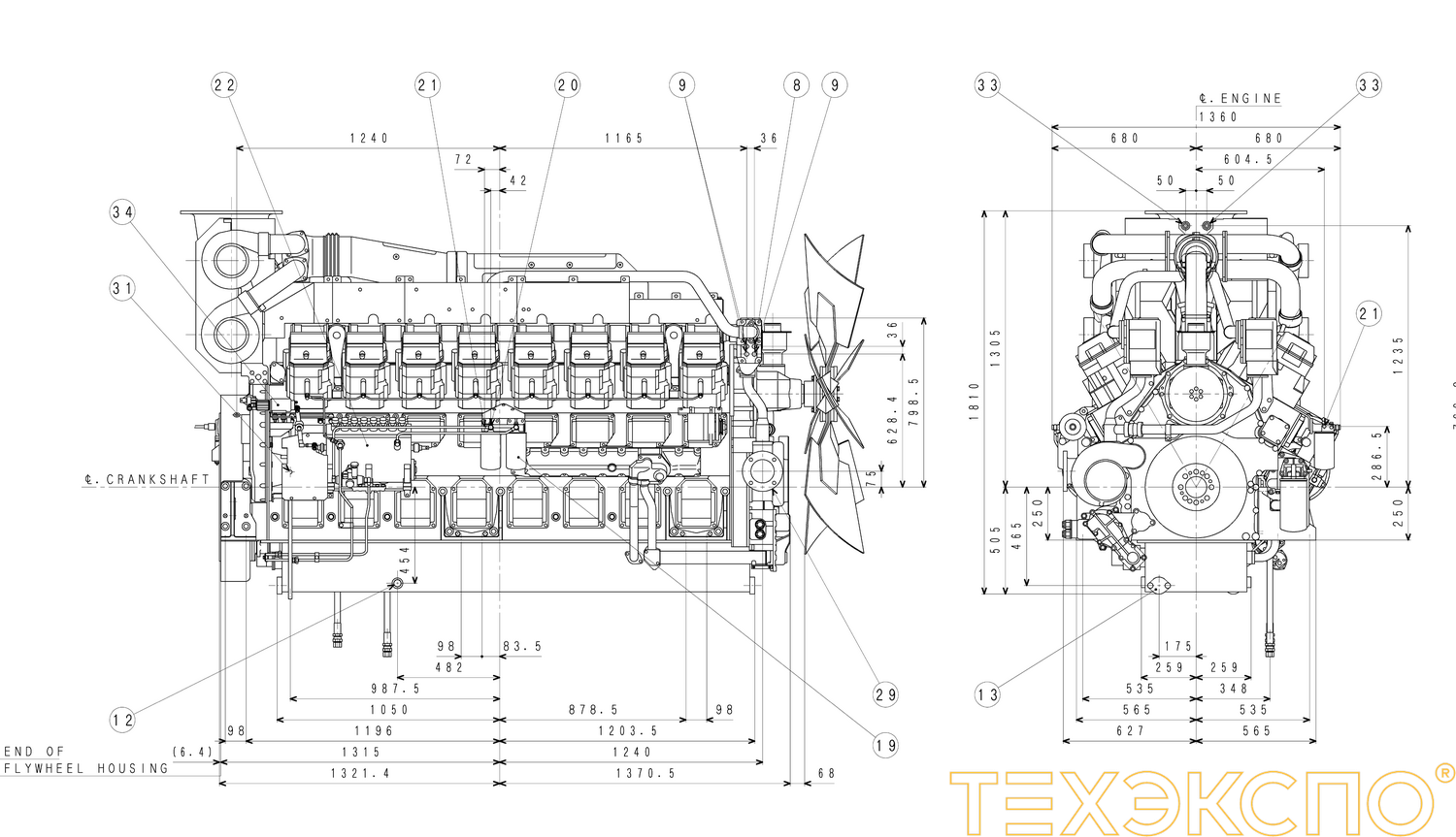 Mitsubishi S16R-PTA - 1590 кВт купить в Санкт-Петербурге | Двигатель в Техэкспо